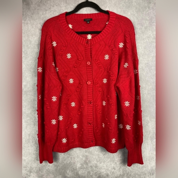 Talbots Embroidered Bobble Cardigan Women's Size XL‎ - Picture 5 of 11